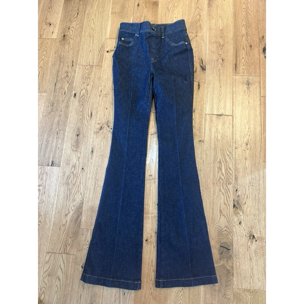 Spanx Tall Flare Jeans Raw Indigo Wash Size XS New With Tags